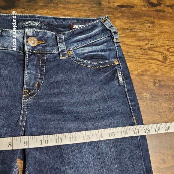 Silver Jeans 29 Suki Bootcut Mid Rise Tummy Control Open Button Flap Western - Picture 10 of 14